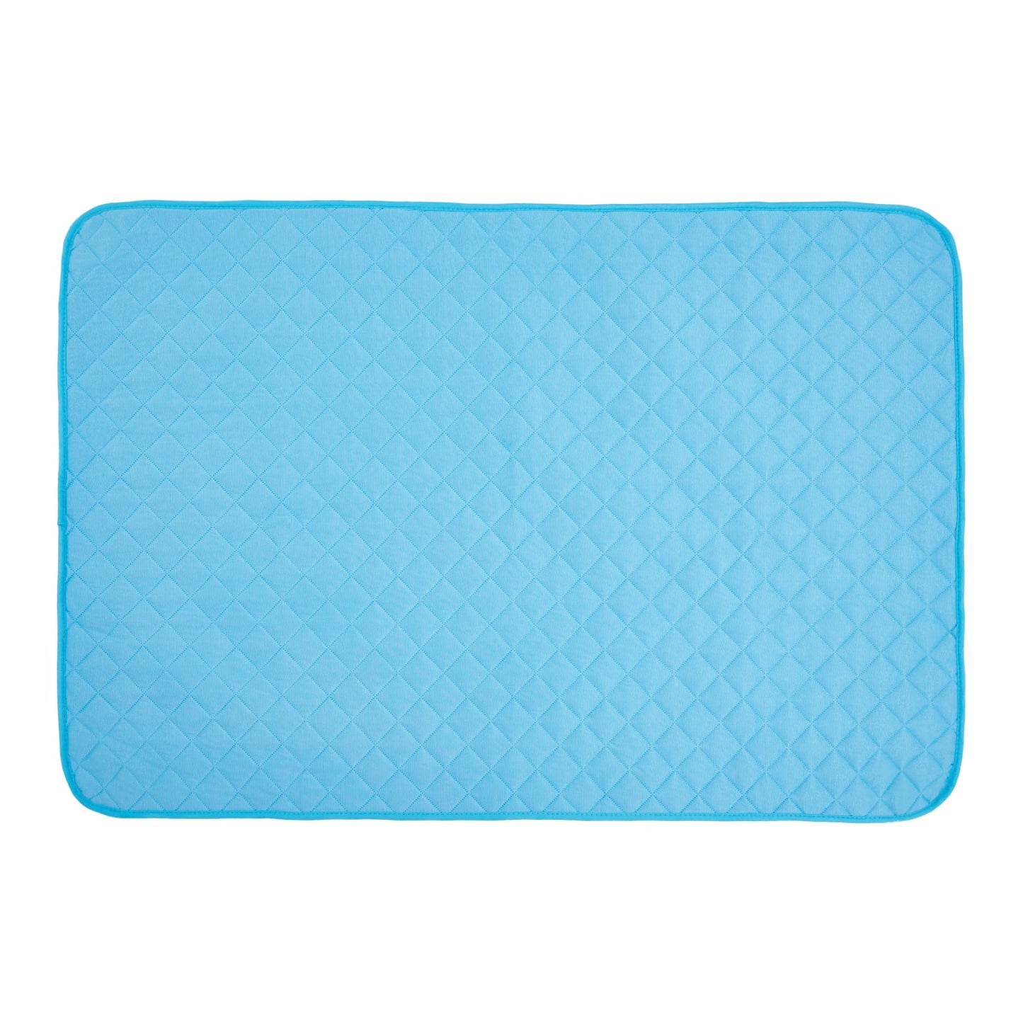 Blue PawCare™ cooling dog bed designed for summer comfort, featuring a soft fabric surface and supportive cushioning for pets.