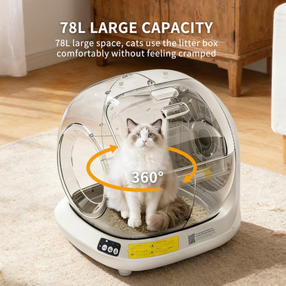 PawCare™ Smart Litter Box automatic self-cleaning cat litter box with control panel and waste drawer for clean, odor-free pet supplies