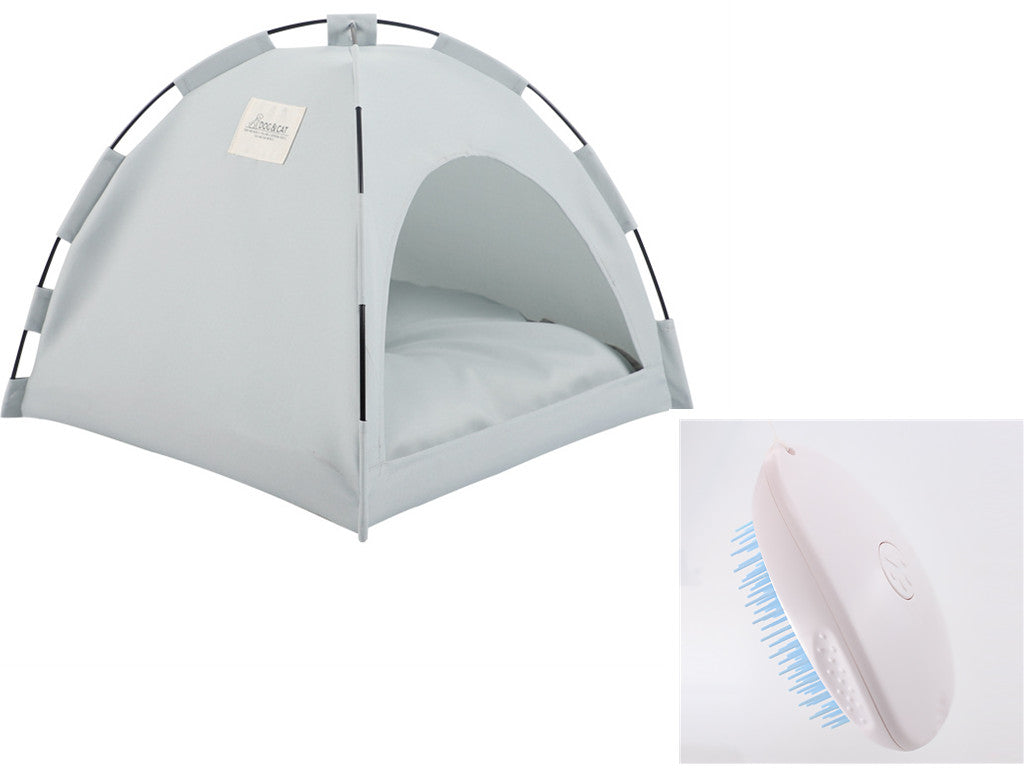 PawCare™ pet tent bed in military green, cozy cooling hideaway for dogs and cats, providing a comfortable, shaded resting spot.